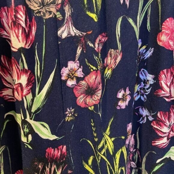 H&M L.O.G.G Women's Pull-on Floral Trousers Loose Fit Pants - Picture 5 of 6